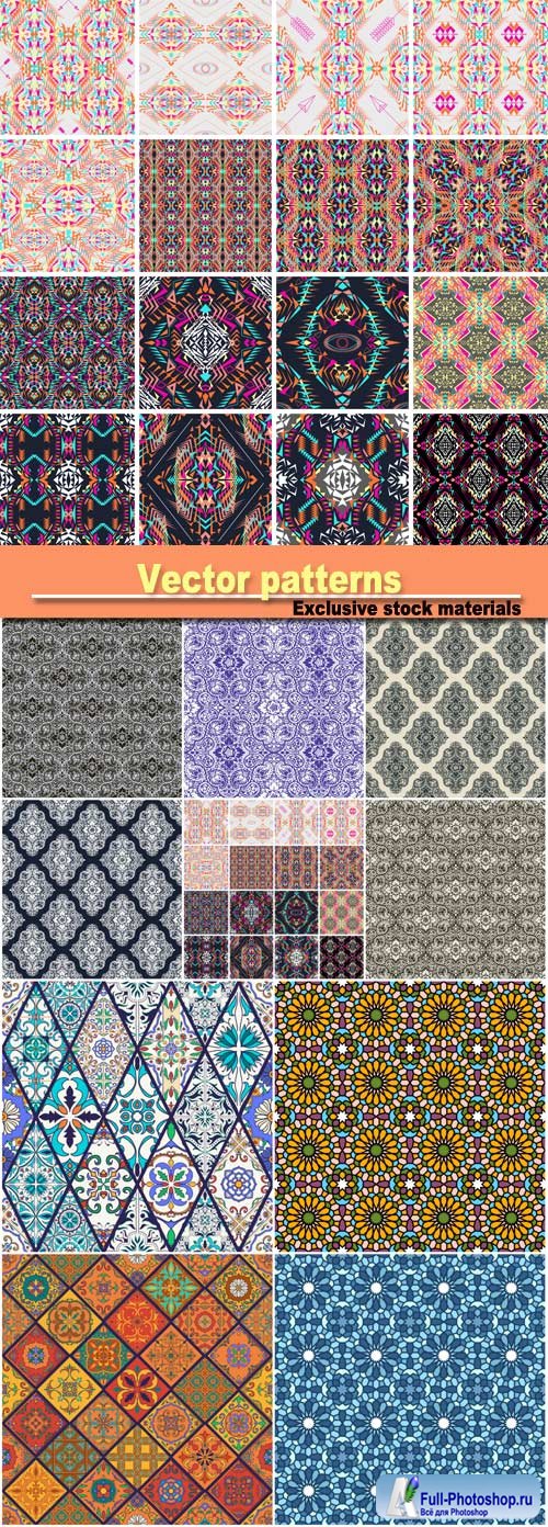 Vector background with patterns, vintage ornaments