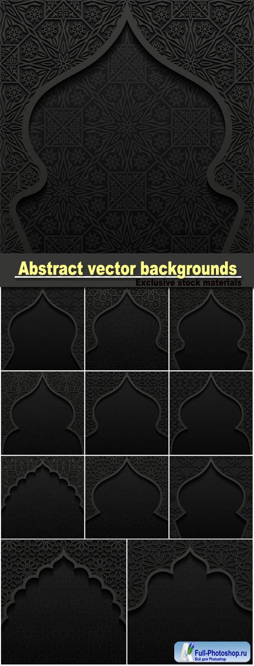 Abstract vector backgrounds with traditional ornaments