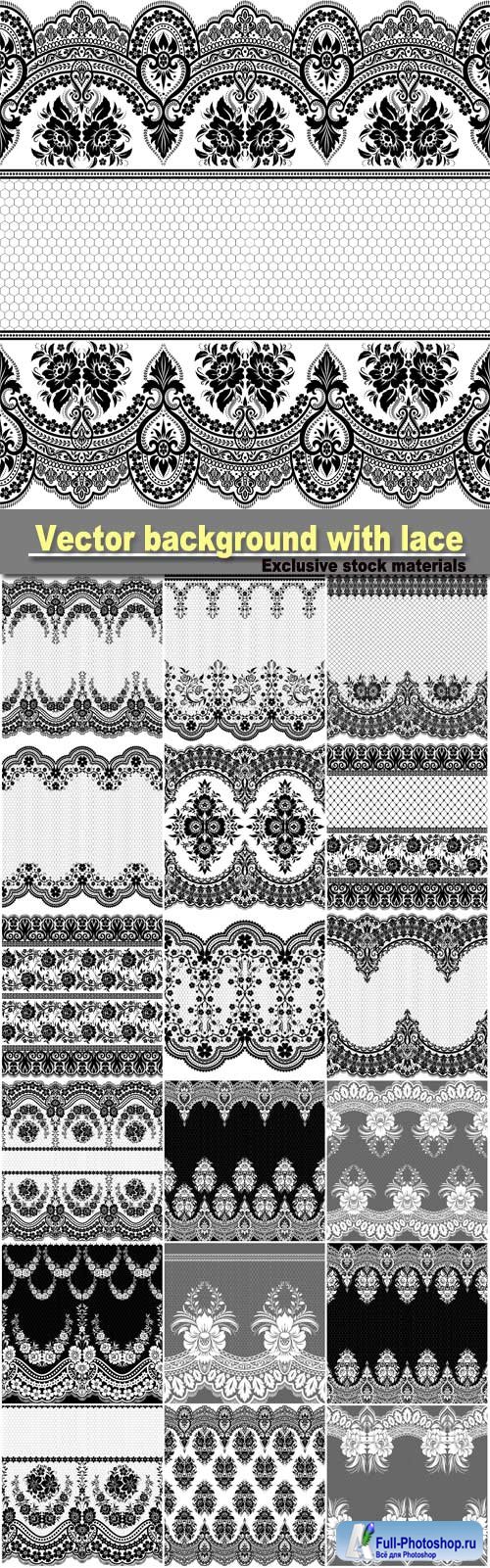 Vector background with floral lace