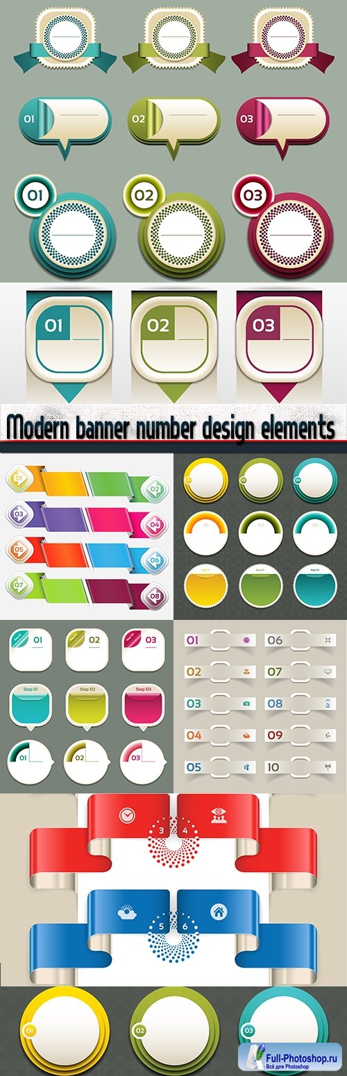 Modern banner number design elements