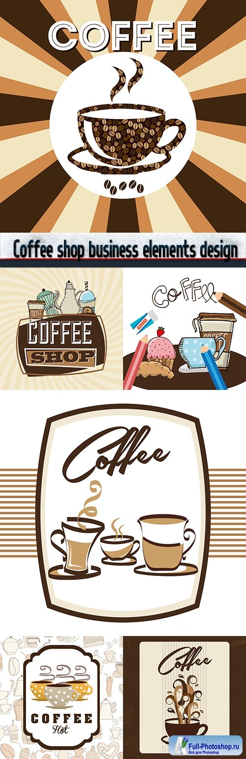 Coffee shop business elements design