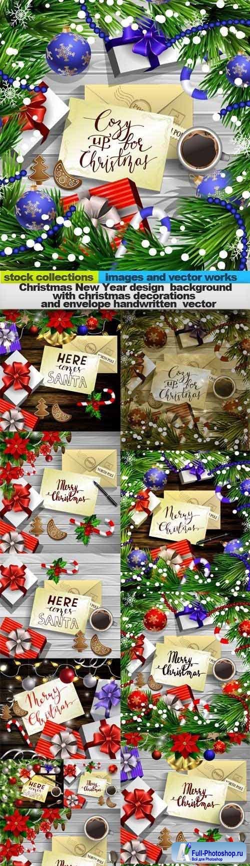 Christmas New Year design  background with christmas decorations 