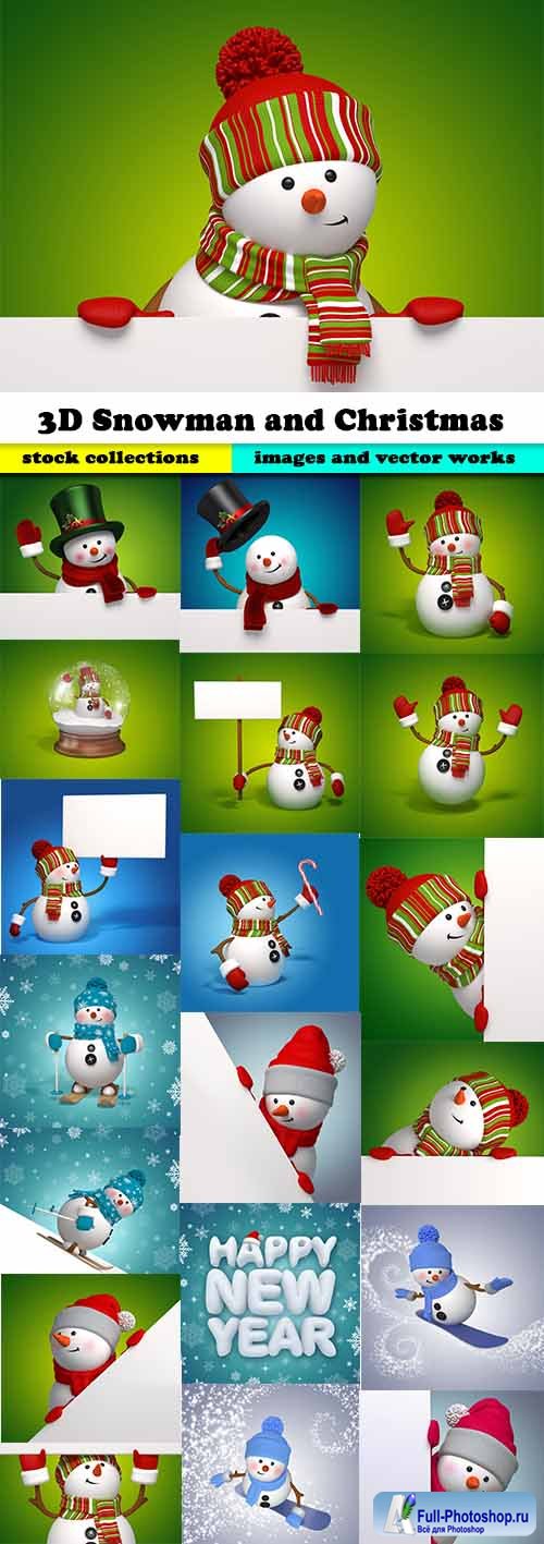 3D Snowman and Christmas