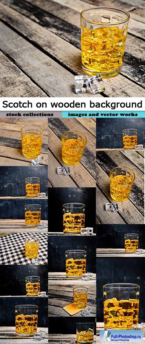 Scotch on wooden background