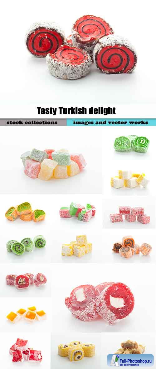Tasty Turkish delight isolated on white 3