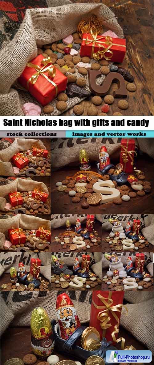Saint Nicholas bag with gifts and candy