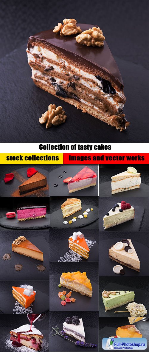 Collection of tasty cakes