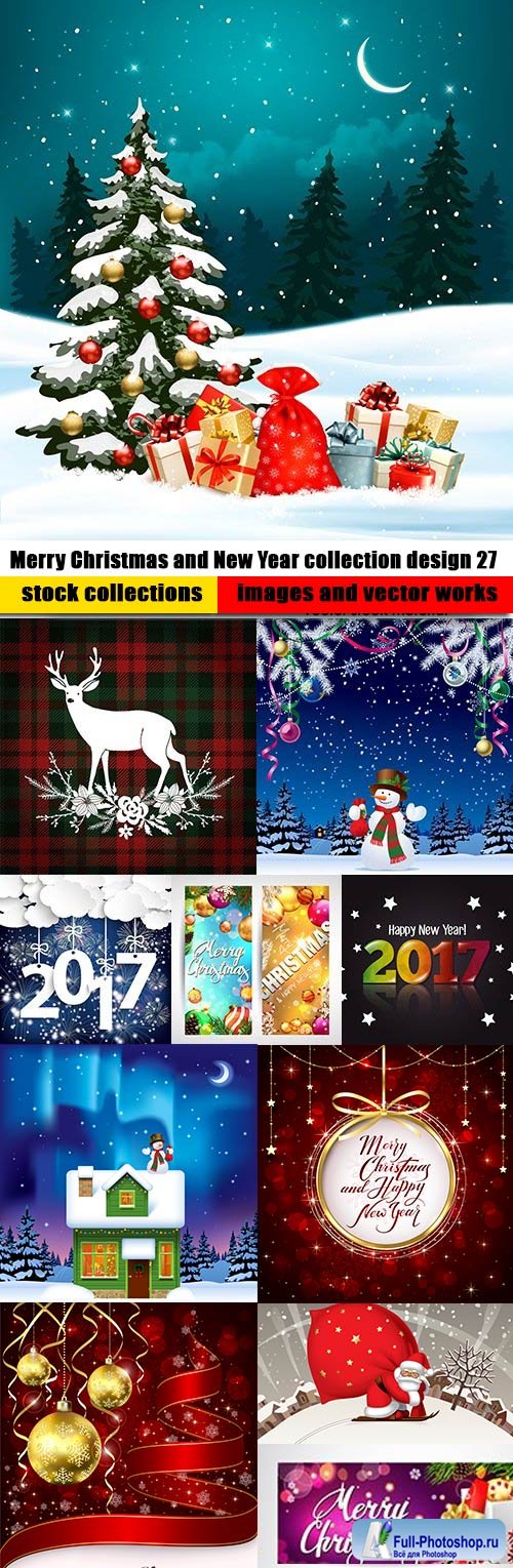 Merry Christmas and New Year collection design 27