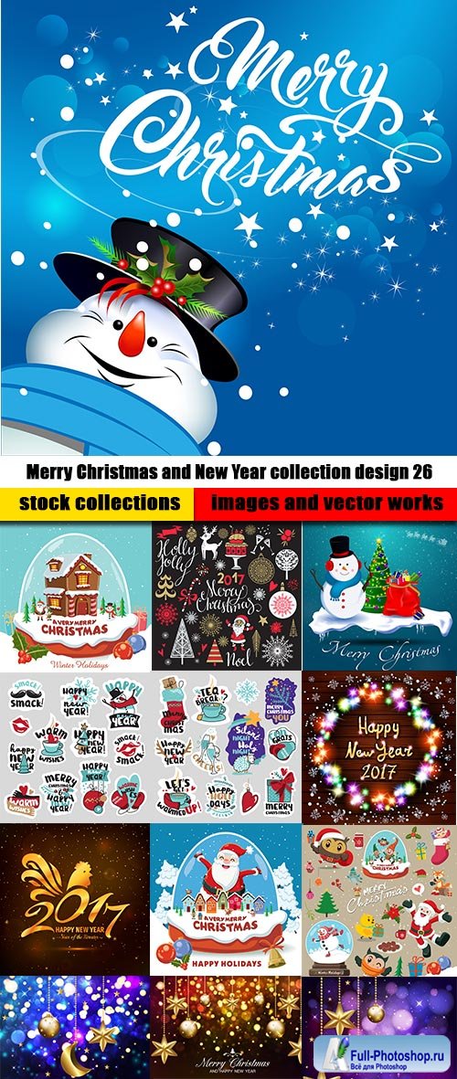 Merry Christmas and New Year collection design 26