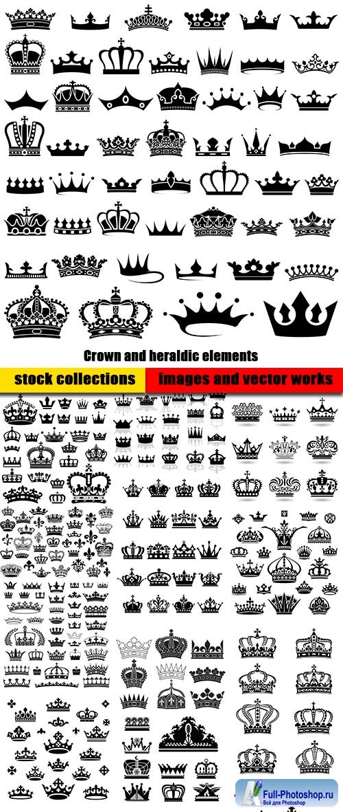 Crown and heraldic elements 