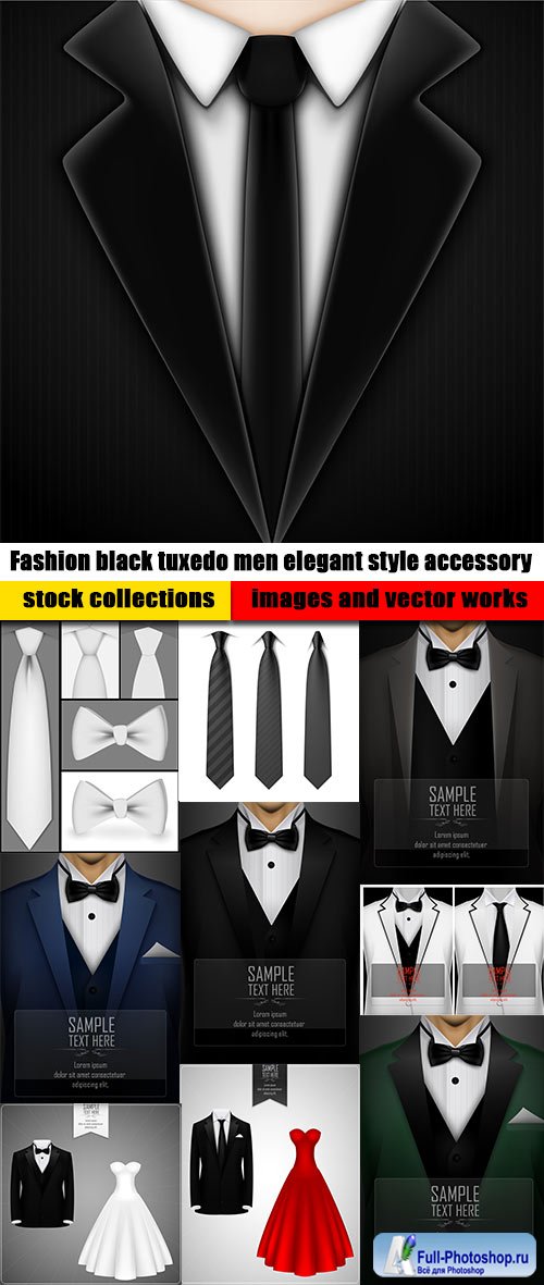 Fashion black tuxedo men elegant style accessory