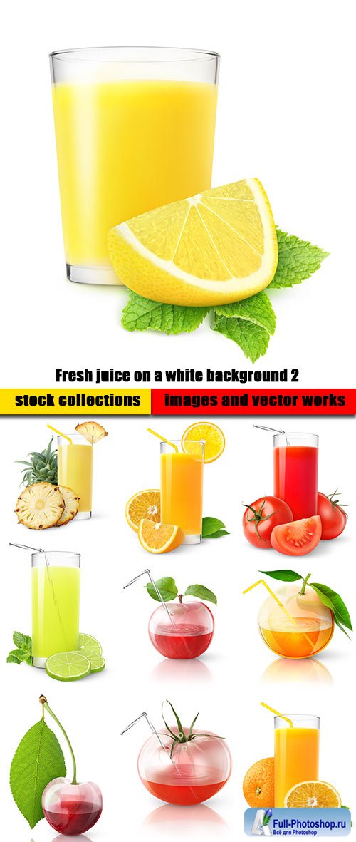 Fresh juice on a white background 2