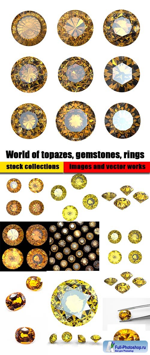 World of topazes, gemstones, rings