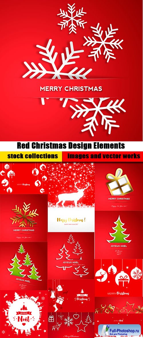 Red Christmas Design Elements