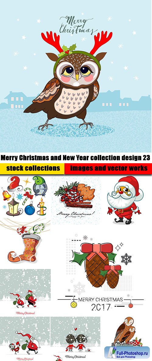 Merry Christmas and New Year collection design 23