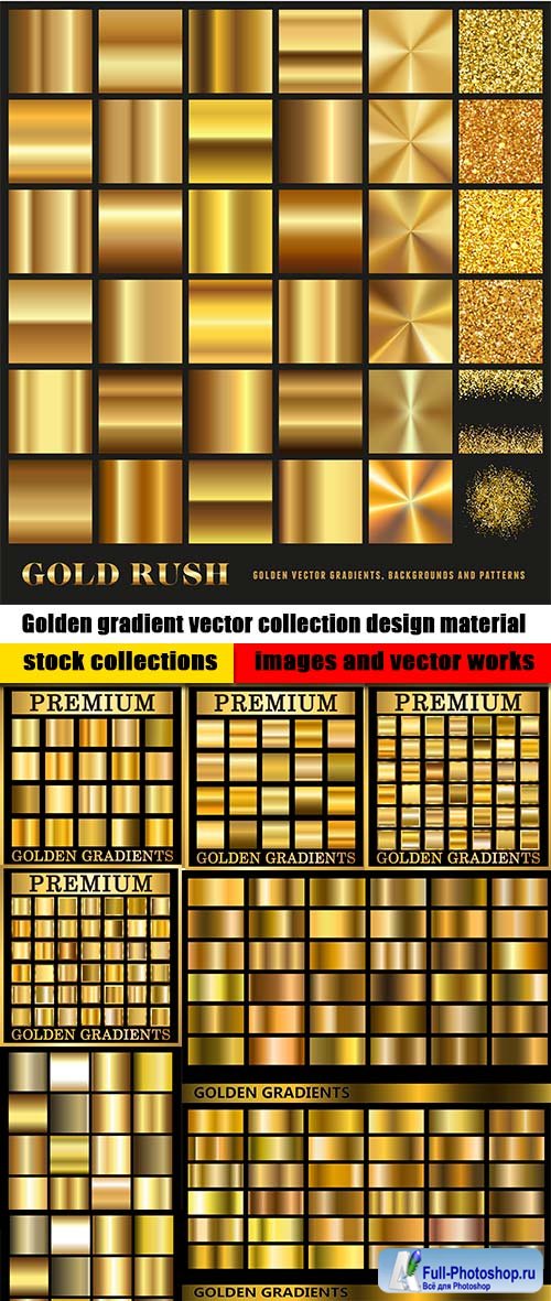 Golden gradient vector collection design material