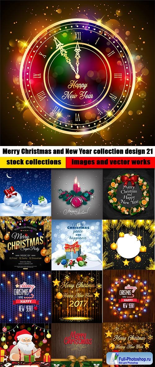 Merry Christmas and New Year collection design 21