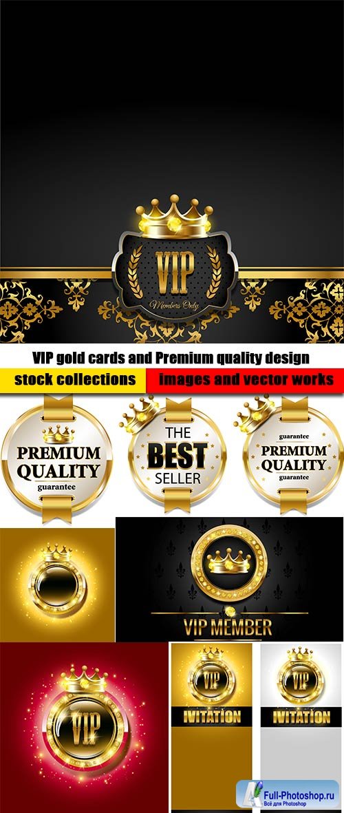 VIP gold cards and Premium quality design