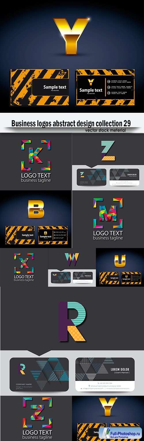 Business logos abstract design collection 29