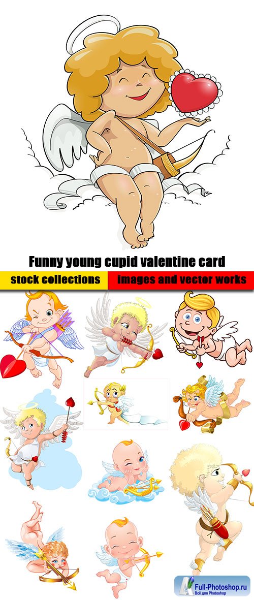 Funny young cupid valentine card