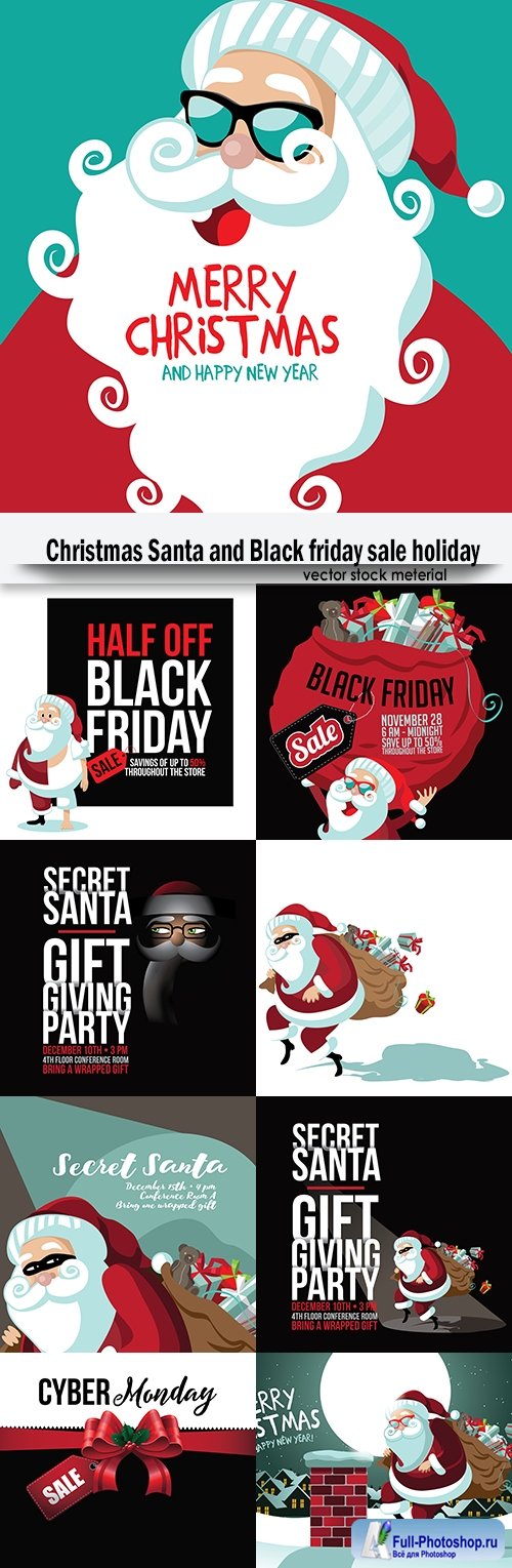 Christmas Santa and Black friday sale holiday