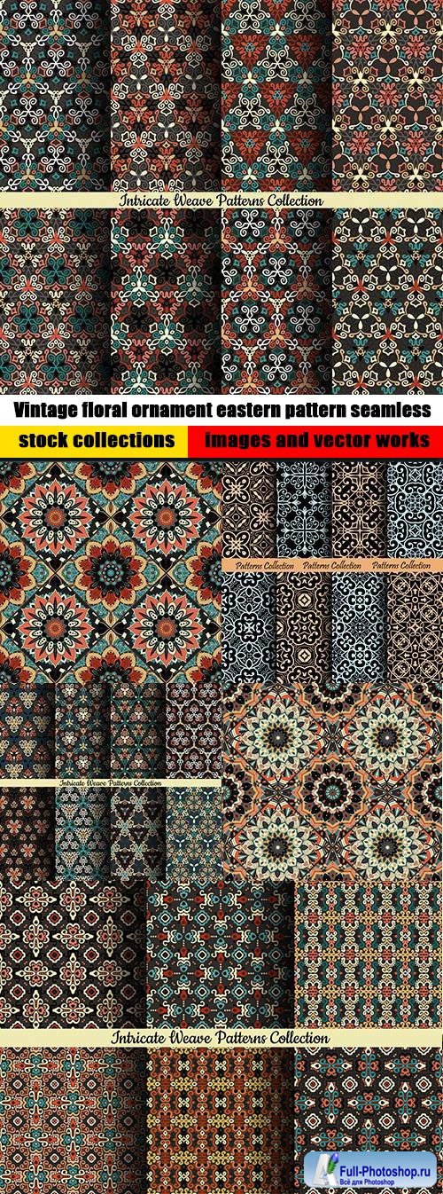 Vintage floral ornament eastern pattern seamless