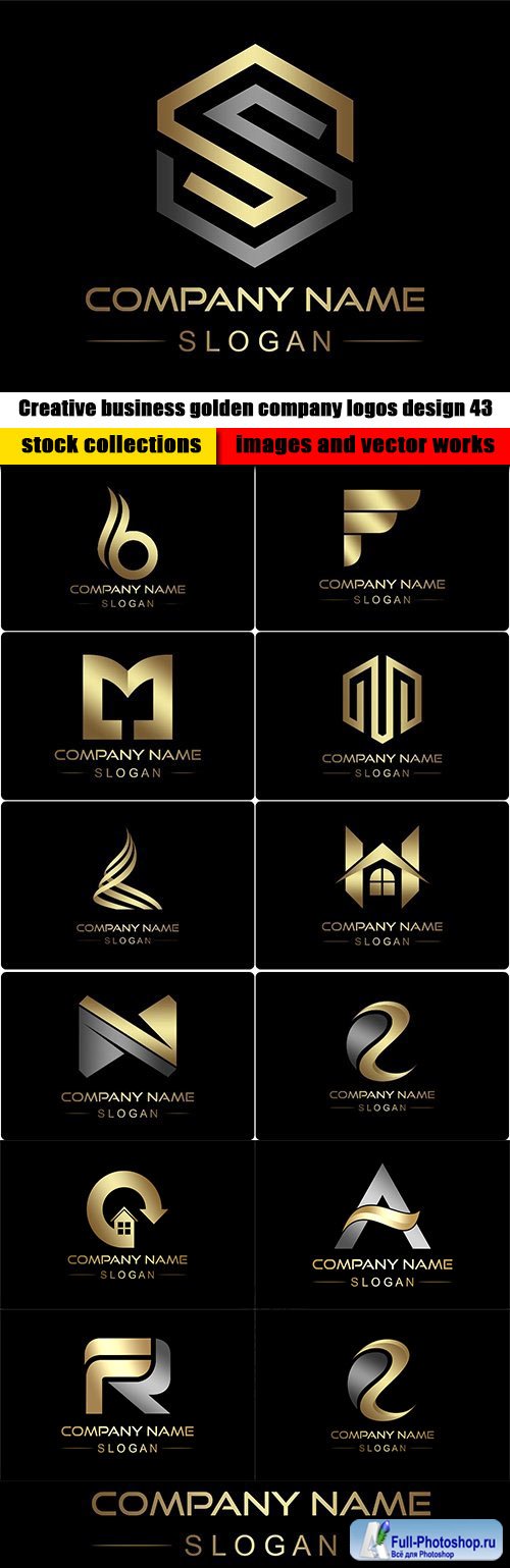 Creative business golden company logos design 43