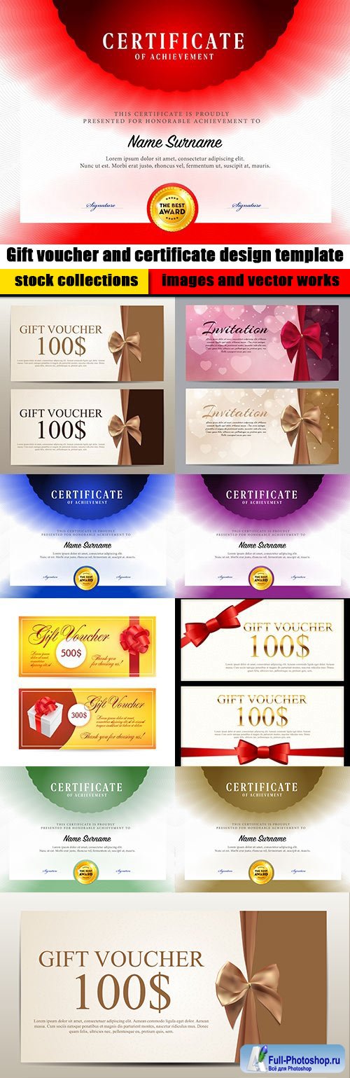 Gift voucher and certificate design template