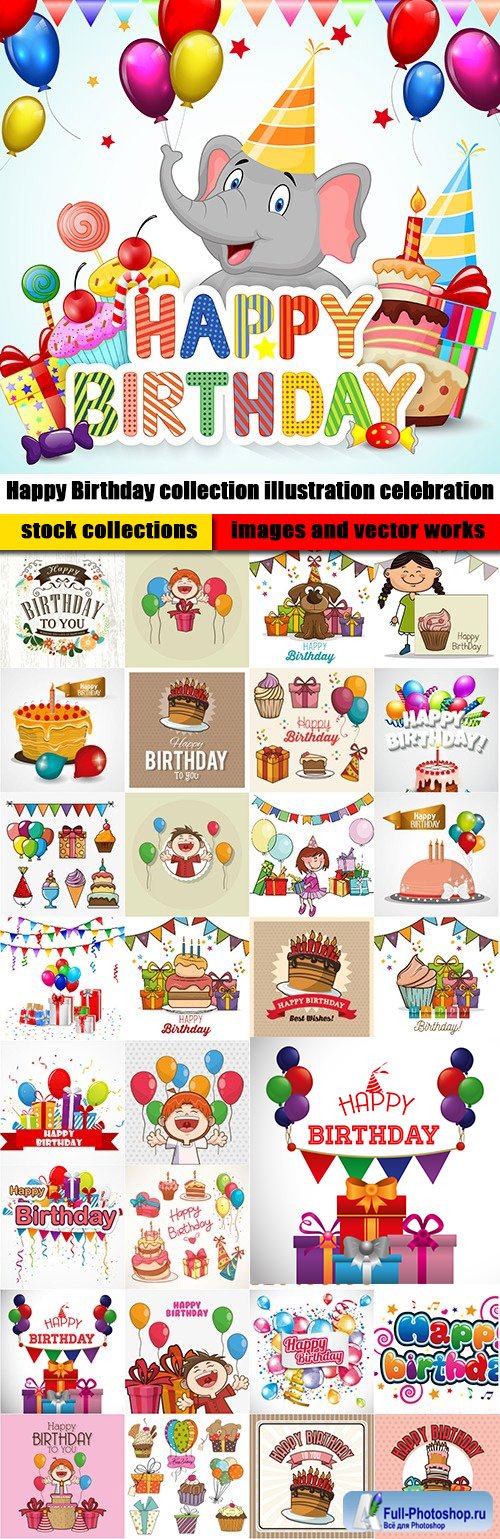 Happy Birthday collection illustration celebration