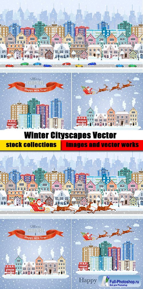 Winter Cityscapes Vector