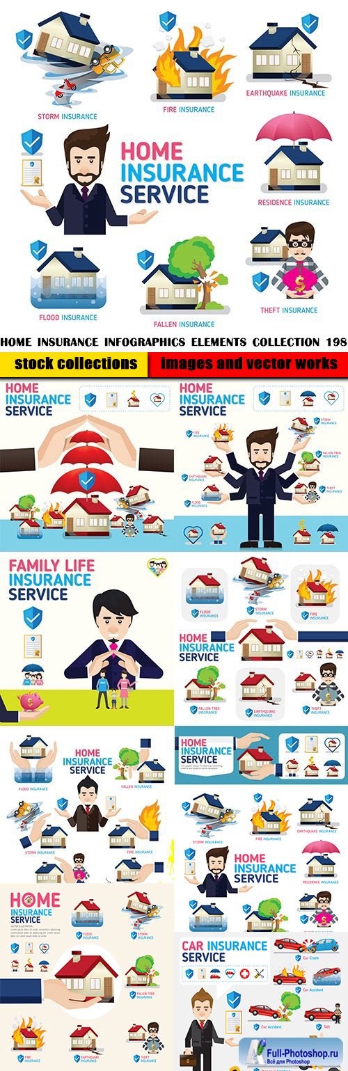 Home Insurance Infographics elements collection 198