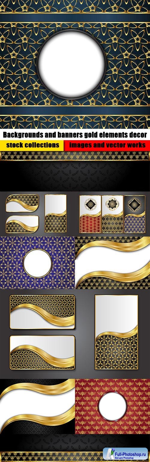 Backgrounds and banners gold elements decor