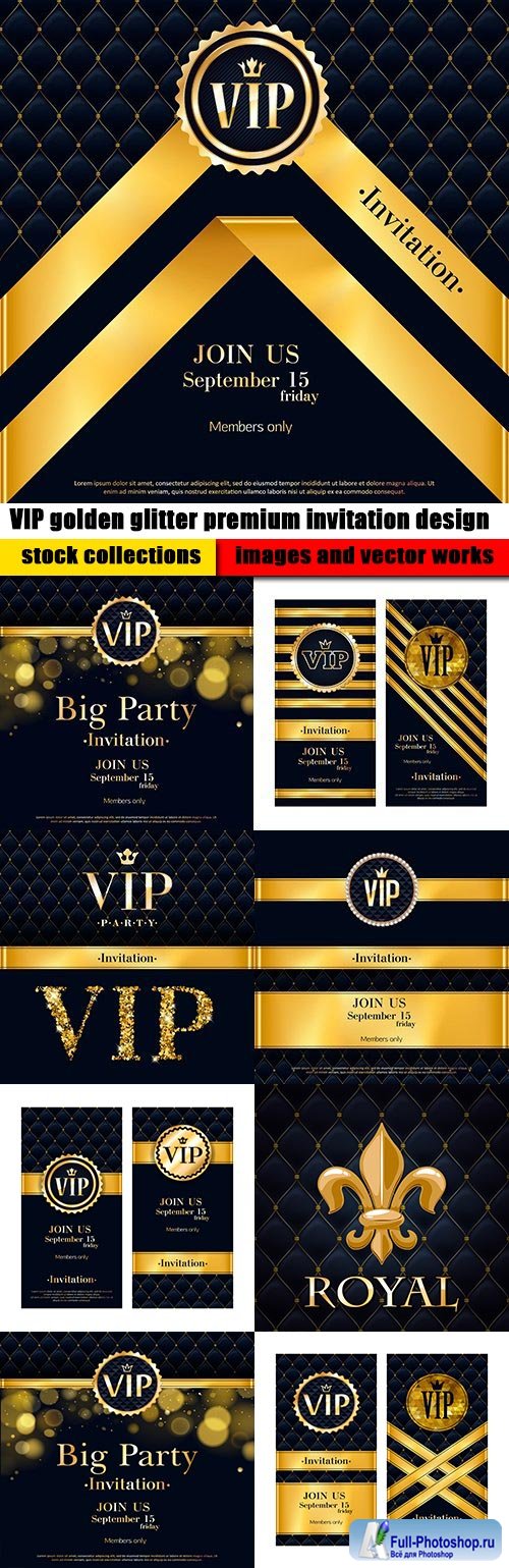 VIP golden glitter premium invitation design