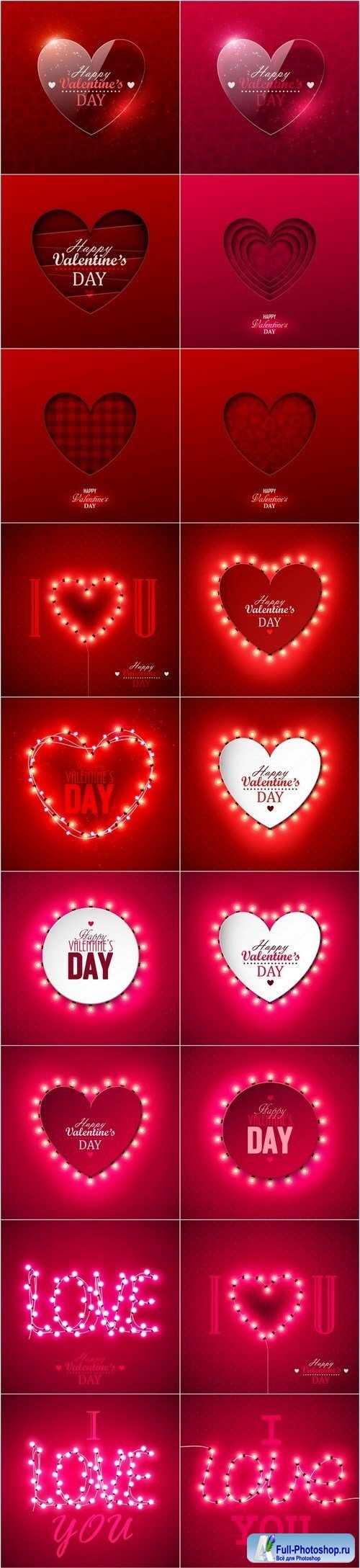 Heart & Love - Happy Valentines Day 7 - Set of 21xEPS Professional Vector Stock
