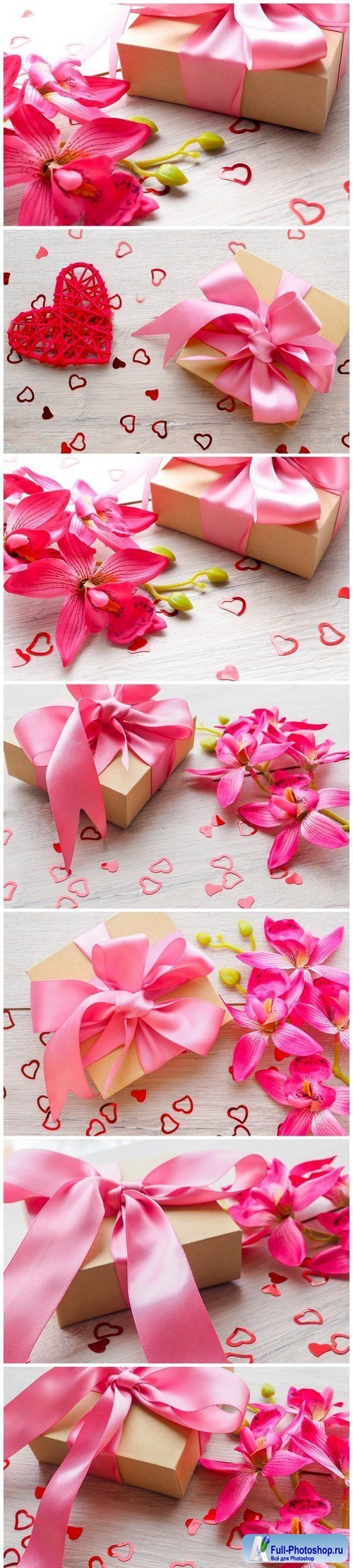 Gentle sweet composition for Valentines day, birthday, wedding in pink and red colors