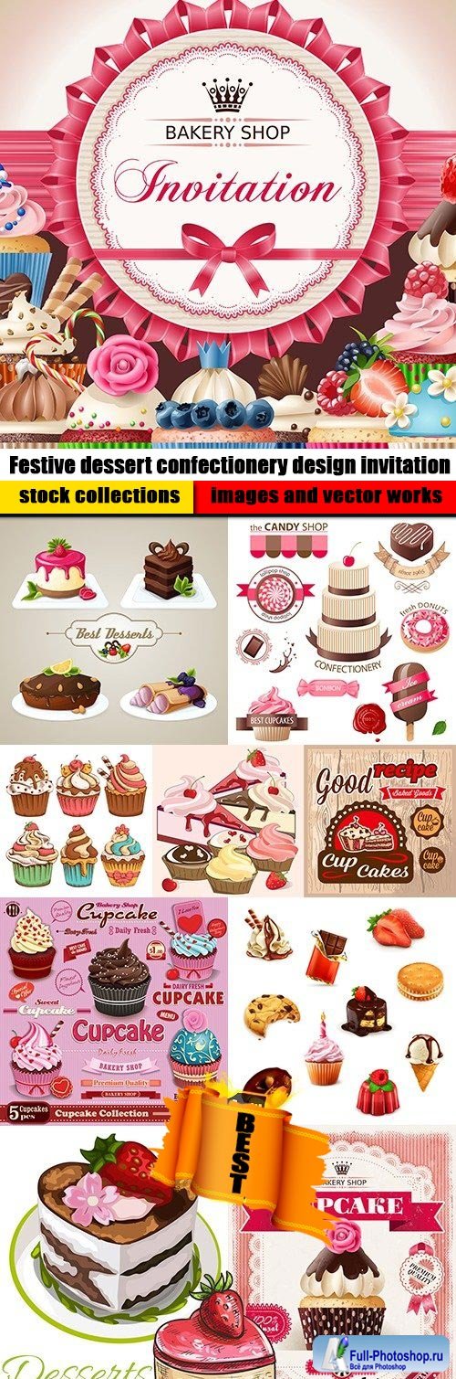 Festive dessert confectionery design invitation
