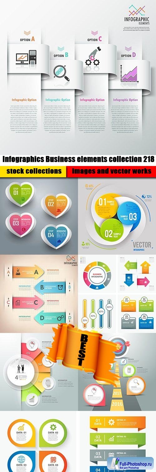 Infographics Business elements collection 218
