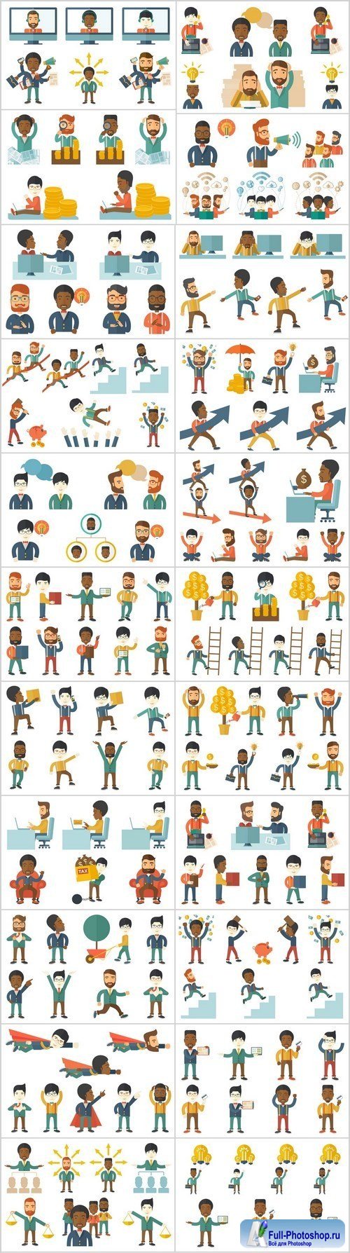 Flat business characters and life of people 2 - Set of 24xEPS