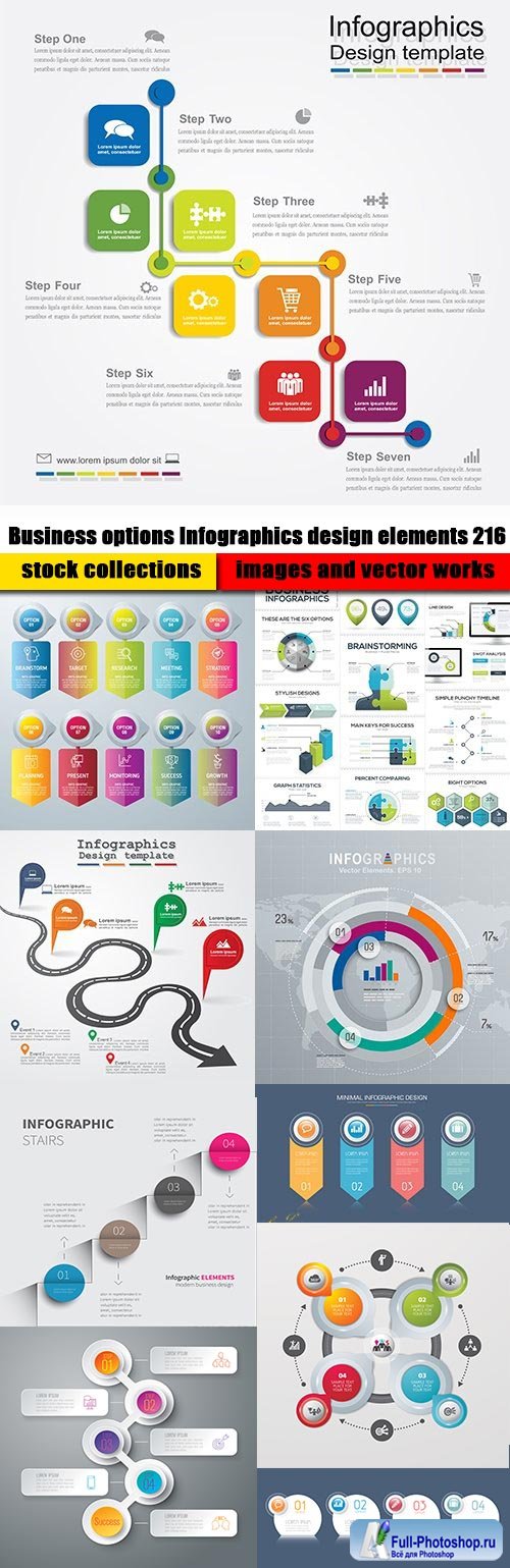 Business options Infographics design elements 216