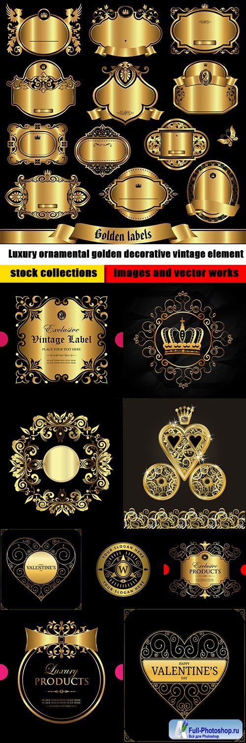 Luxury ornamental golden decorative vintage element