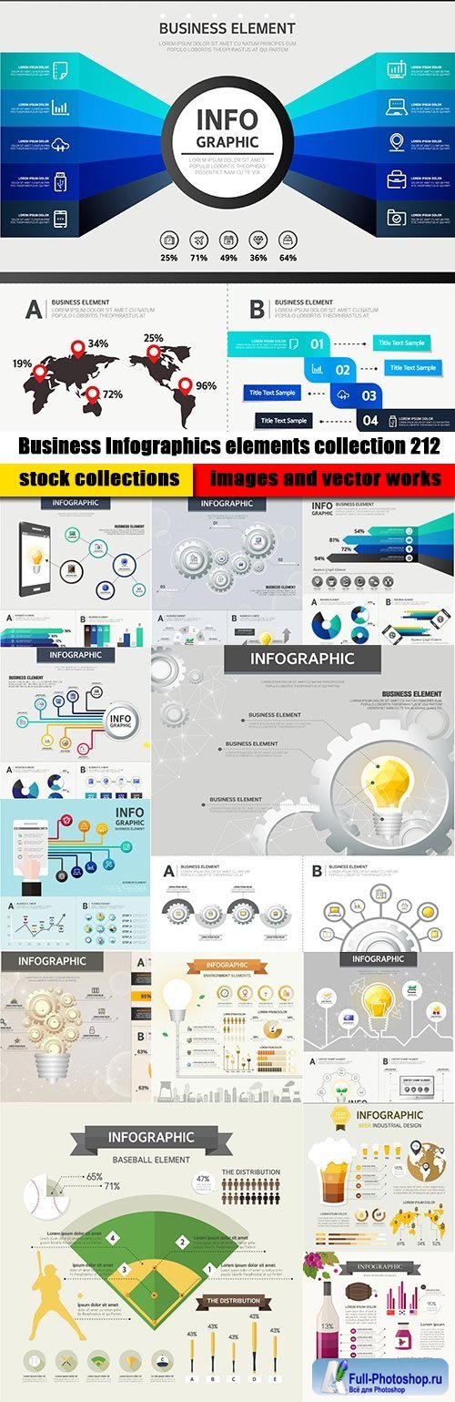 Business Infographics elements collection 212