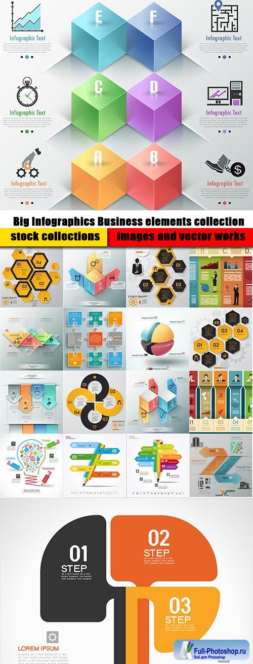Big Infographics Business elements collection