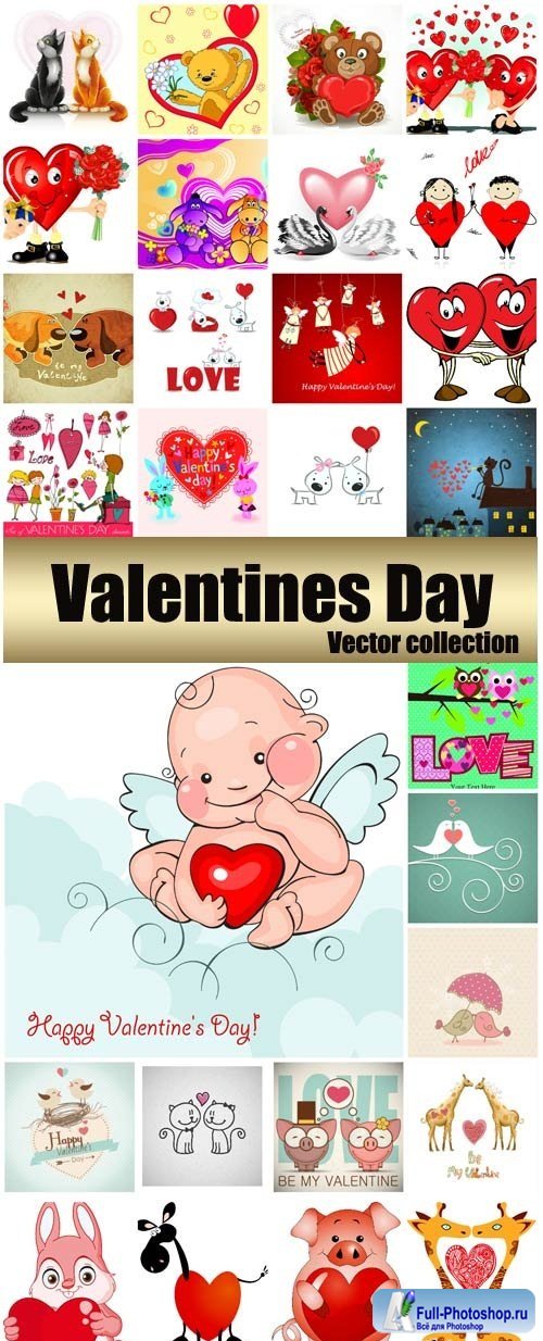 Stock Vectors - Valentine's Day Romantic Backgrounds, Hearts #32, 29xEPS