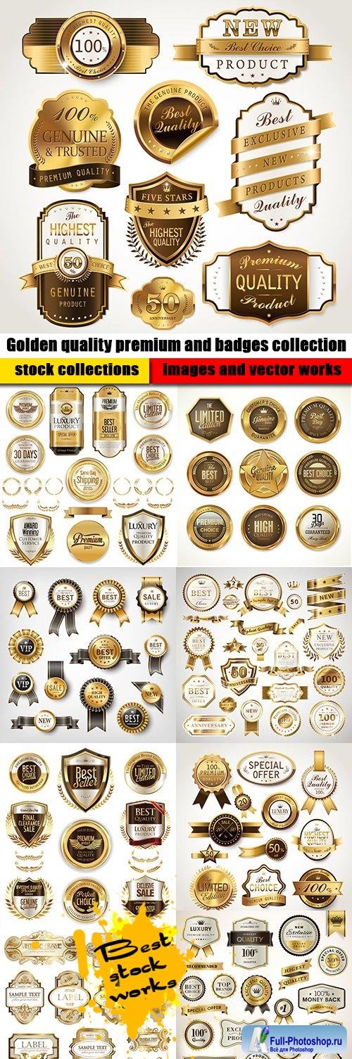 Golden quality premium and badges collection
