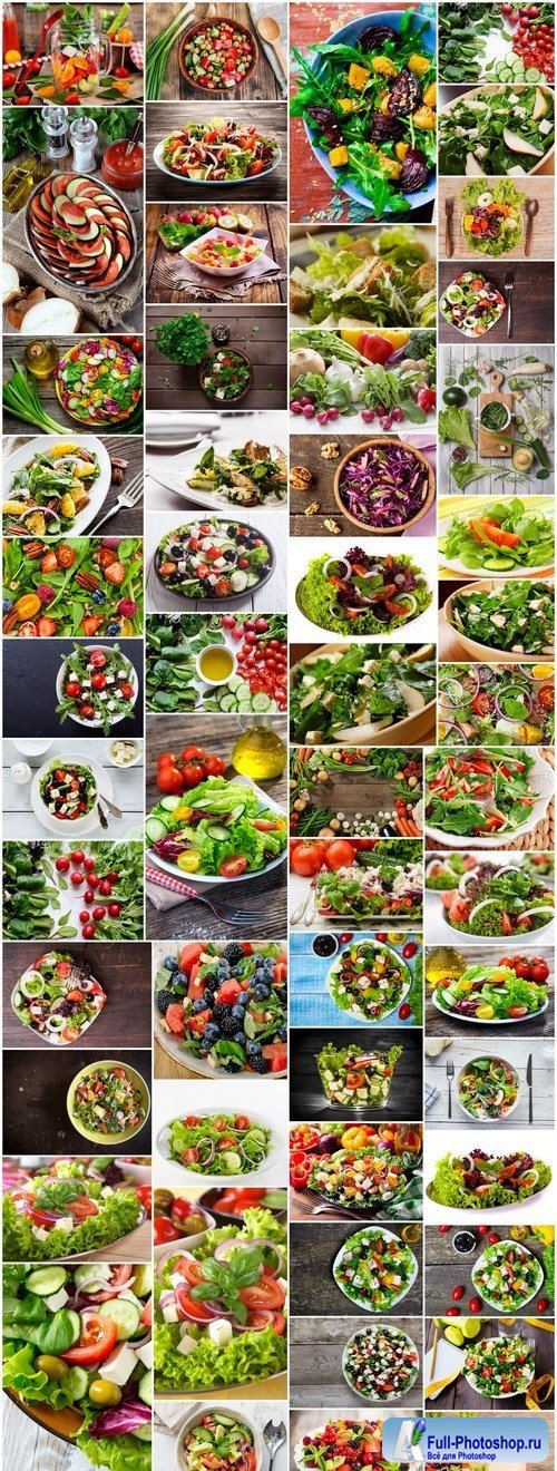 Healthy food - Fresh salad - Set of 54xUHQ JPEG Professional Stock Images