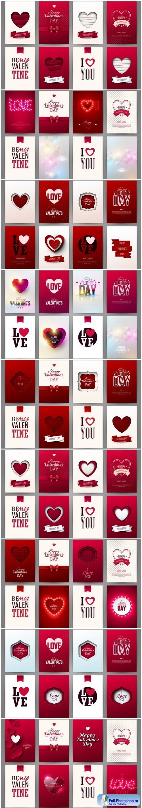 Heart & Love - Happy Valentines Day 4 - Set of 10xEPS Professional Vector Stock