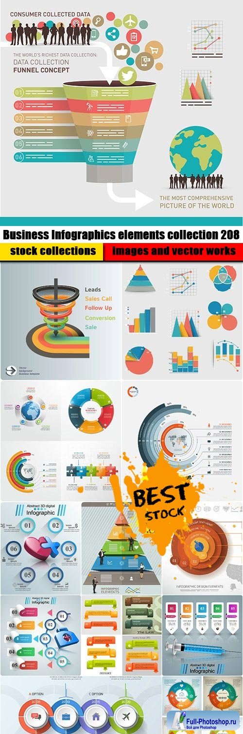 Business Infographics elements collection 208