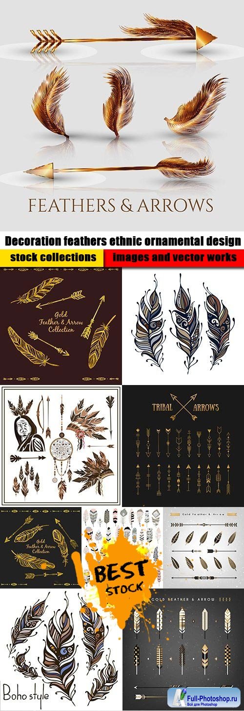 Decoration feathers ethnic ornamental design