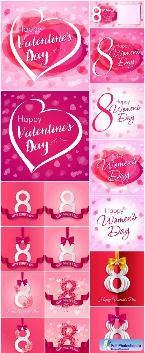 Happy Women's day 8 march card 17X EPS