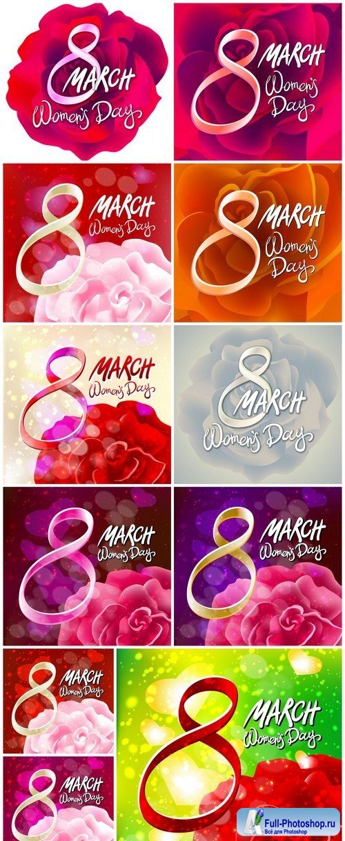 Rose background 8 march women's day 11X EPS